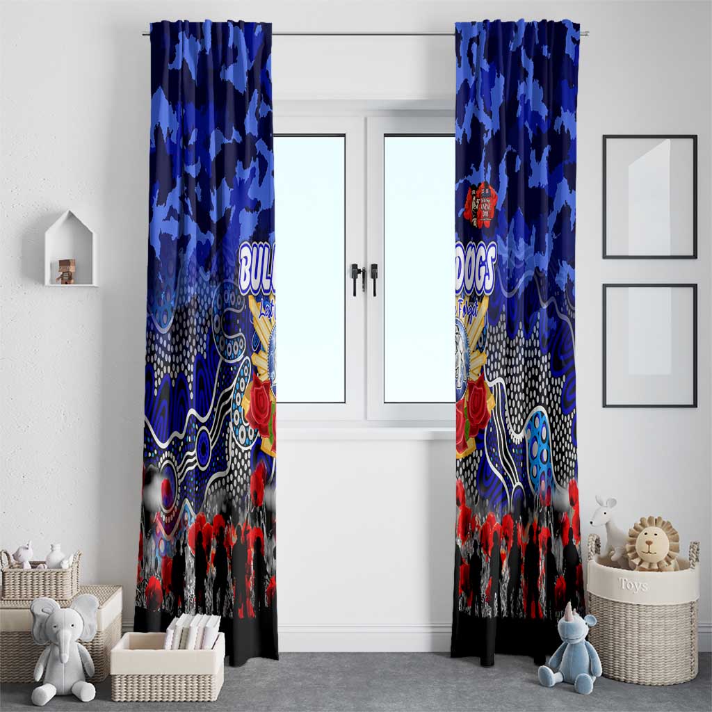 Bulldogs ANZAC Day Window Curtain Australian Army - Lest We Forget