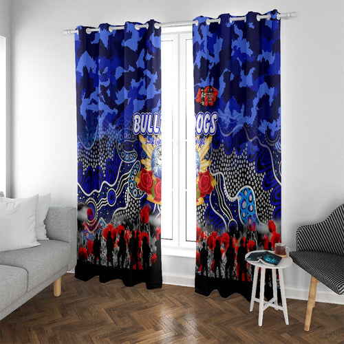 Bulldogs ANZAC Day Window Curtain Australian Army - Lest We Forget