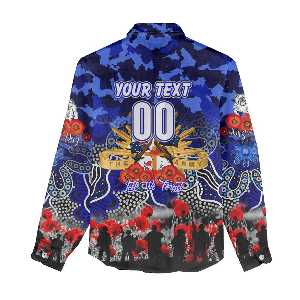 Personalized Bulldogs ANZAC Day Women Casual Shirt Australian Army - Lest We Forget