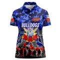 Personalized Bulldogs ANZAC Day Women Polo Shirt Australian Army - Lest We Forget