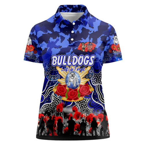 Personalized Bulldogs ANZAC Day Women Polo Shirt Australian Army - Lest We Forget