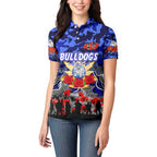 Personalized Bulldogs ANZAC Day Women Polo Shirt Australian Army - Lest We Forget