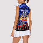 Personalized Bulldogs ANZAC Day Women Sleeveless Polo Shirt Australian Army - Lest We Forget