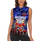 Personalized Bulldogs ANZAC Day Women Sleeveless Polo Shirt Australian Army - Lest We Forget
