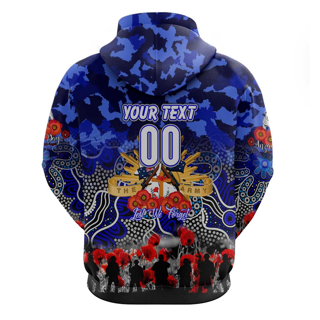 Personalized Bulldogs ANZAC Day Zip Hoodie Australian Army - Lest We Forget