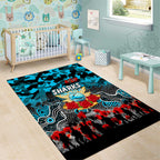 Sharks ANZAC Day Area Rug Australian Army - Lest We Forget