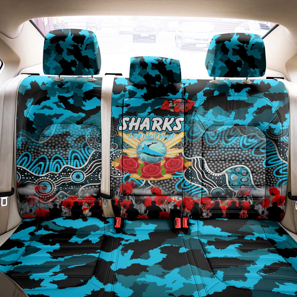 Sharks ANZAC Day Back Car Seat Cover Australian Army - Lest We Forget