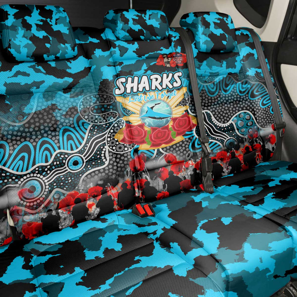 Sharks ANZAC Day Back Car Seat Cover Australian Army - Lest We Forget