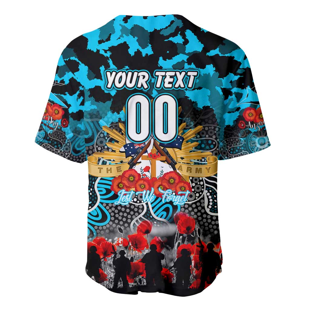 Personalized Sharks ANZAC Day Baseball Jersey Australian Army - Lest We Forget