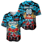 Personalized Sharks ANZAC Day Baseball Jersey Australian Army - Lest We Forget
