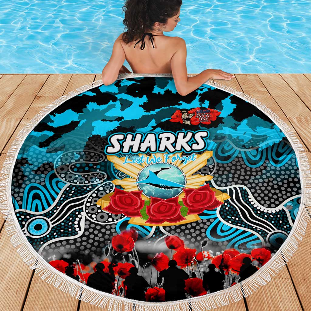 Sharks ANZAC Day Beach Blanket Australian Army - Lest We Forget
