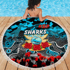 Sharks ANZAC Day Beach Blanket Australian Army - Lest We Forget