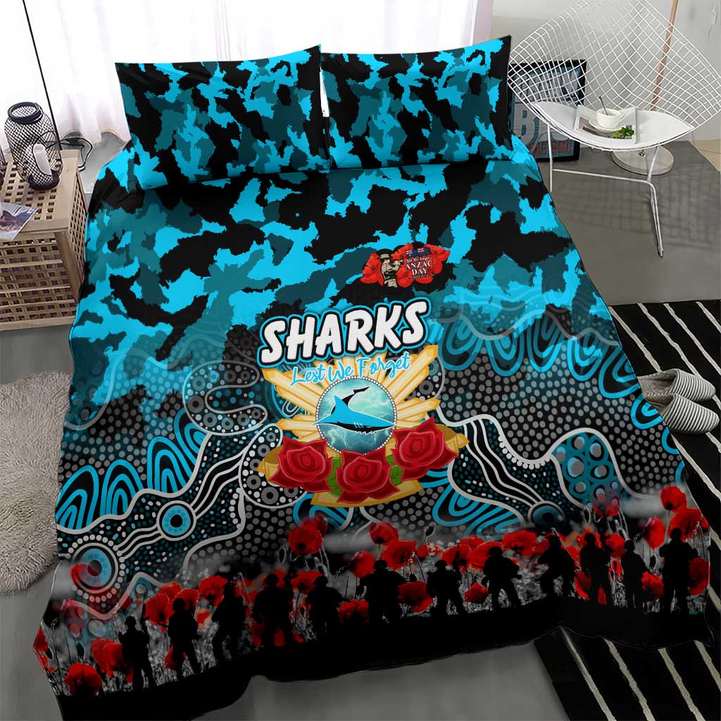 Sharks ANZAC Day Bedding Set Australian Army - Lest We Forget