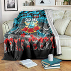 Sharks ANZAC Day Blanket Australian Army - Lest We Forget