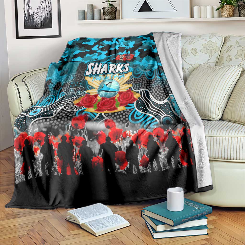 Sharks ANZAC Day Blanket Australian Army - Lest We Forget