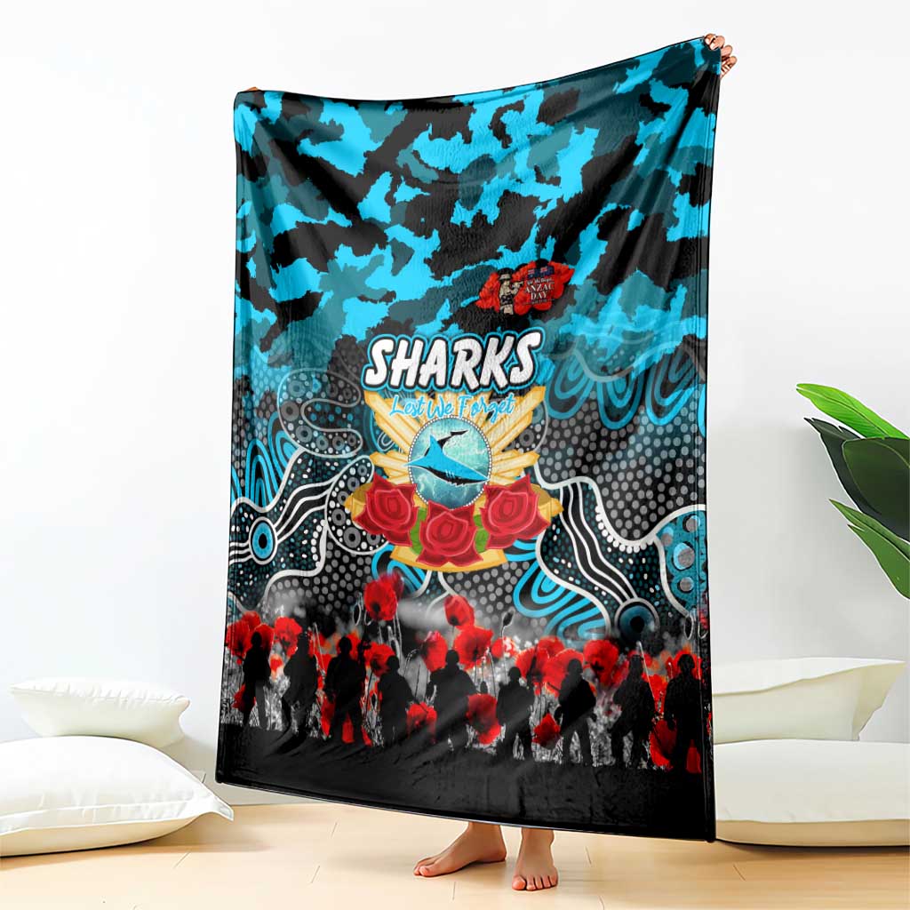 Sharks ANZAC Day Blanket Australian Army - Lest We Forget