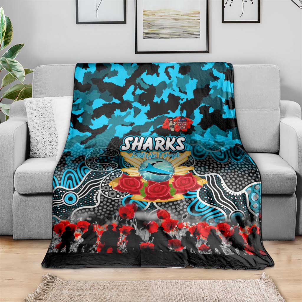 Sharks ANZAC Day Blanket Australian Army - Lest We Forget
