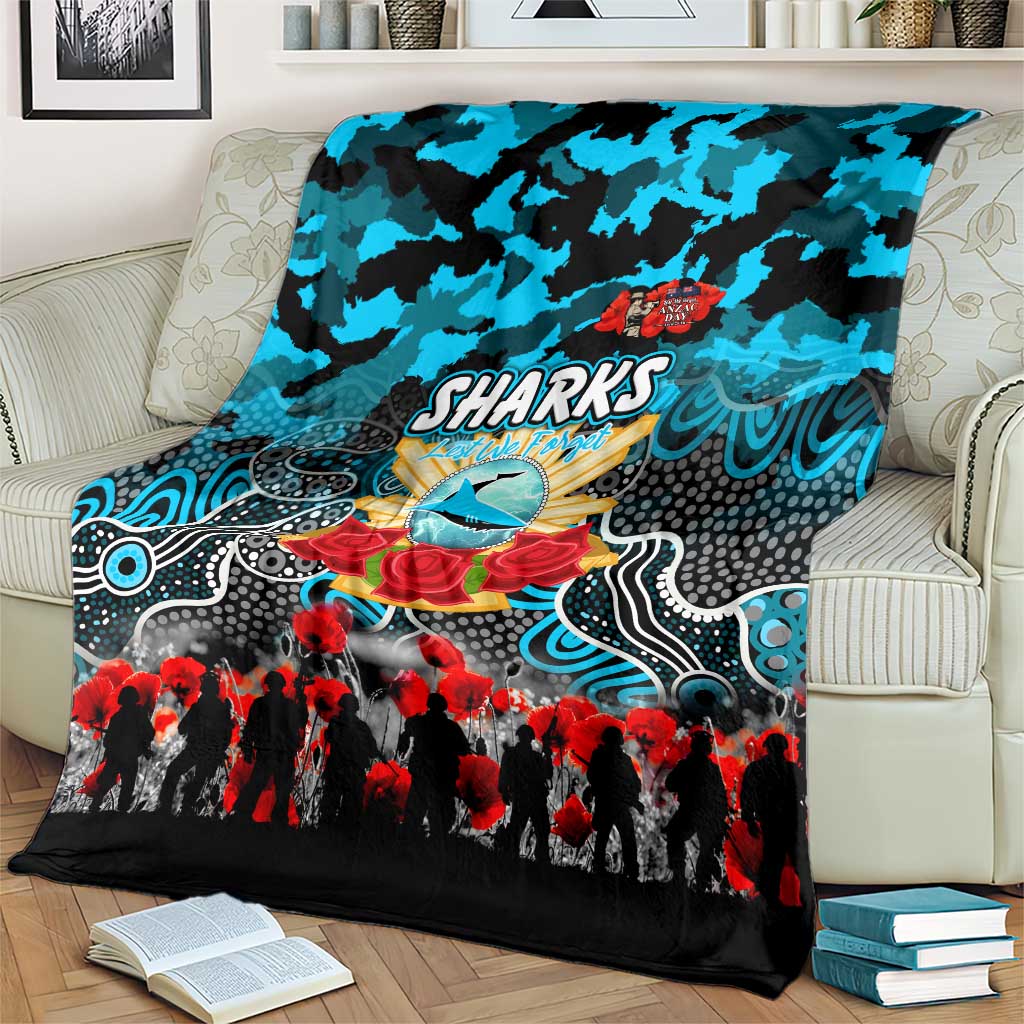 Sharks ANZAC Day Blanket Australian Army - Lest We Forget