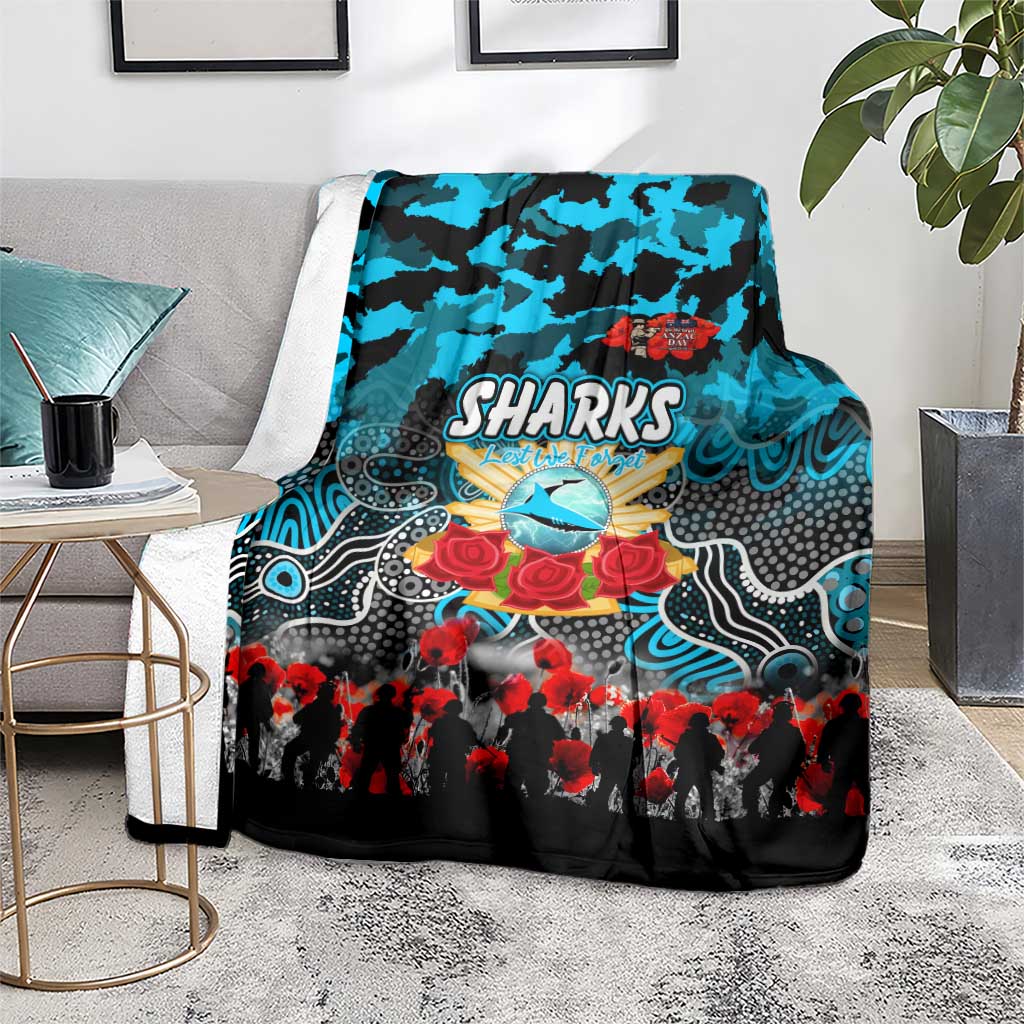 Sharks ANZAC Day Blanket Australian Army - Lest We Forget