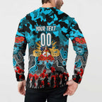 Personalized Sharks ANZAC Day Button Sweatshirt Australian Army - Lest We Forget