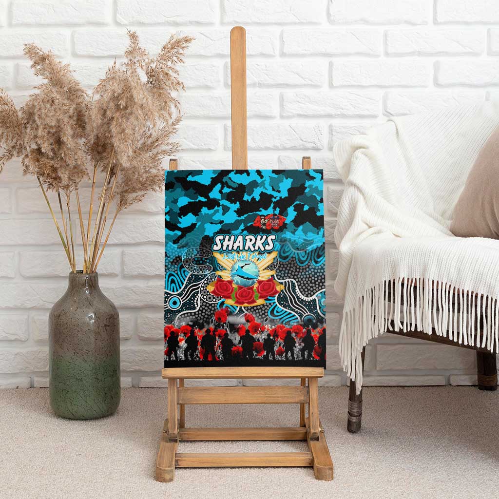 Sharks ANZAC Day Canvas Wall Art Australian Army - Lest We Forget