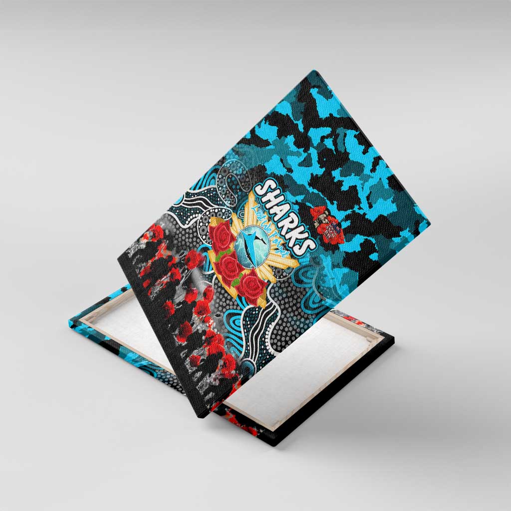 Sharks ANZAC Day Canvas Wall Art Australian Army - Lest We Forget