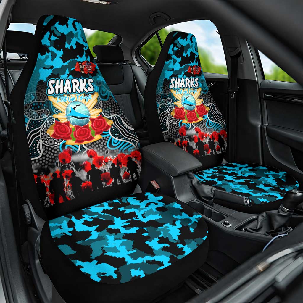 Sharks ANZAC Day Car Seat Cover Australian Army - Lest We Forget