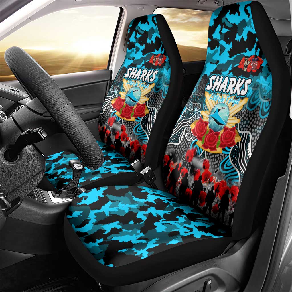 Sharks ANZAC Day Car Seat Cover Australian Army - Lest We Forget