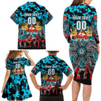 Personalized Sharks ANZAC Day Family Matching Long Sleeve Bodycon Dress and Hawaiian Shirt Australian Army - Lest We Forget