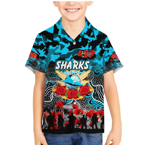 Personalized Sharks ANZAC Day Family Matching Mermaid Dress and Hawaiian Shirt Australian Army - Lest We Forget