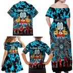 Personalized Sharks ANZAC Day Family Matching Off Shoulder Maxi Dress and Hawaiian Shirt Australian Army - Lest We Forget