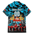 Personalized Sharks ANZAC Day Family Matching Off Shoulder Maxi Dress and Hawaiian Shirt Australian Army - Lest We Forget