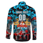 Personalized Sharks ANZAC Day Family Matching Off Shoulder Maxi Dress and Hawaiian Shirt Australian Army - Lest We Forget
