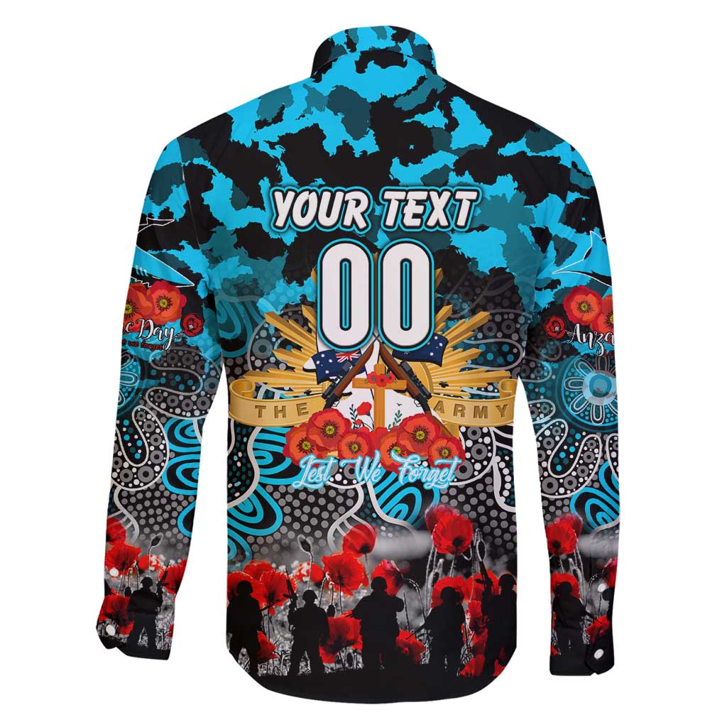 Personalized Sharks ANZAC Day Family Matching Off Shoulder Short Dress and Hawaiian Shirt Australian Army - Lest We Forget