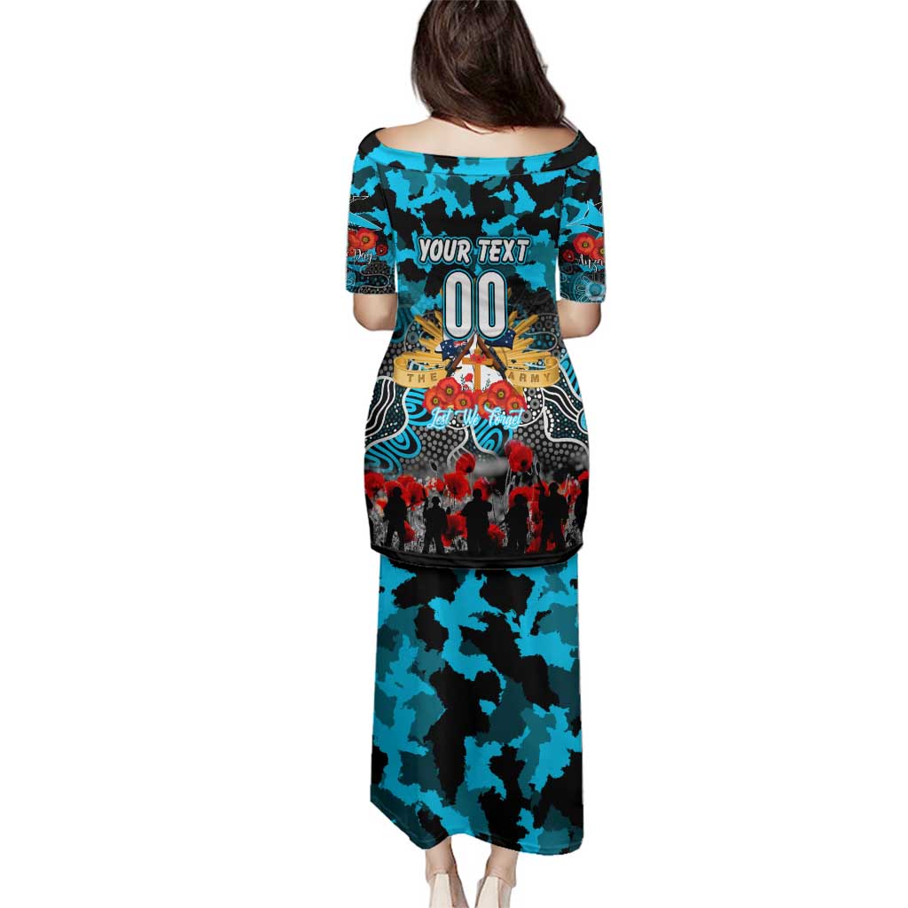 Personalized Sharks ANZAC Day Family Matching Puletasi and Hawaiian Shirt Australian Army - Lest We Forget