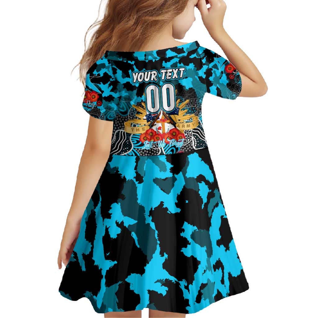 Personalized Sharks ANZAC Day Family Matching Short Sleeve Bodycon Dress and Hawaiian Shirt Australian Army - Lest We Forget
