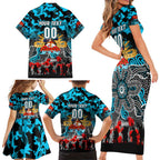 Personalized Sharks ANZAC Day Family Matching Short Sleeve Bodycon Dress and Hawaiian Shirt Australian Army - Lest We Forget