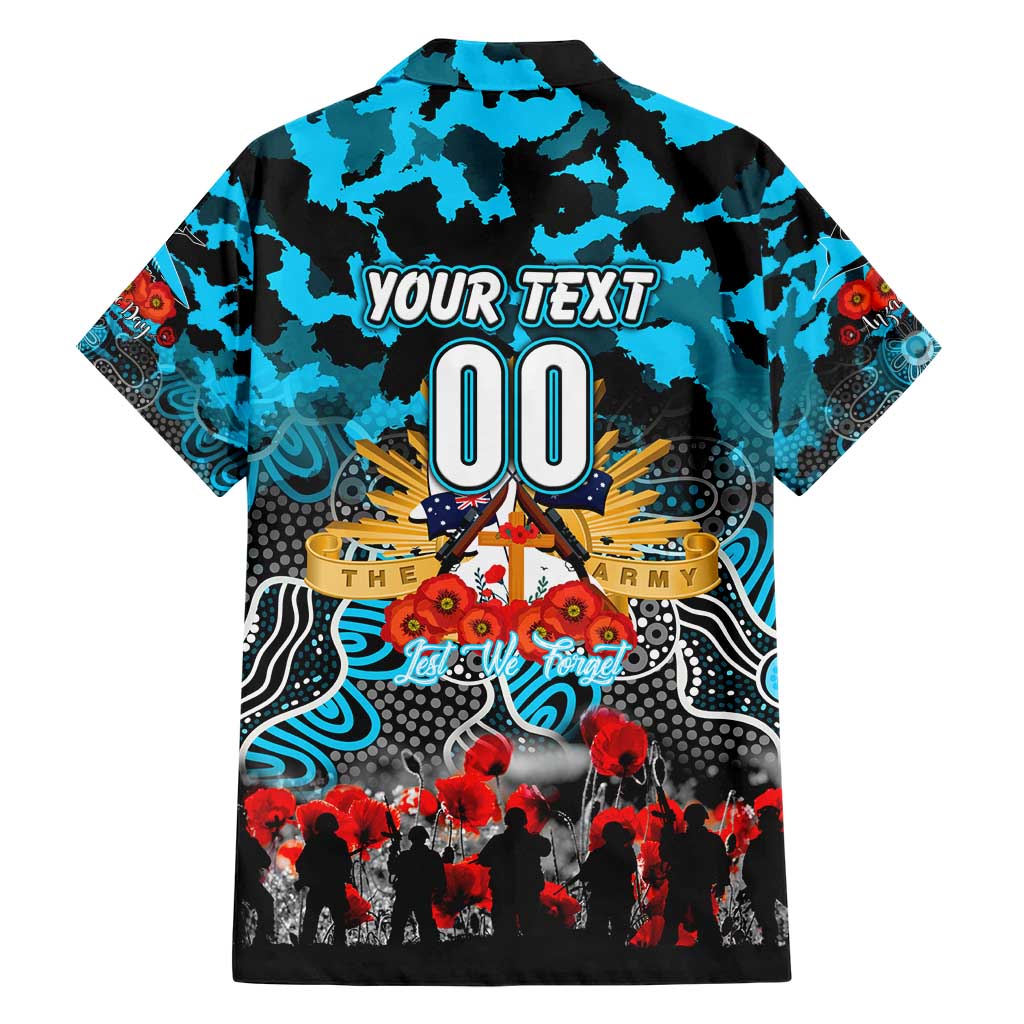Personalized Sharks ANZAC Day Family Matching Short Sleeve Bodycon Dress and Hawaiian Shirt Australian Army - Lest We Forget