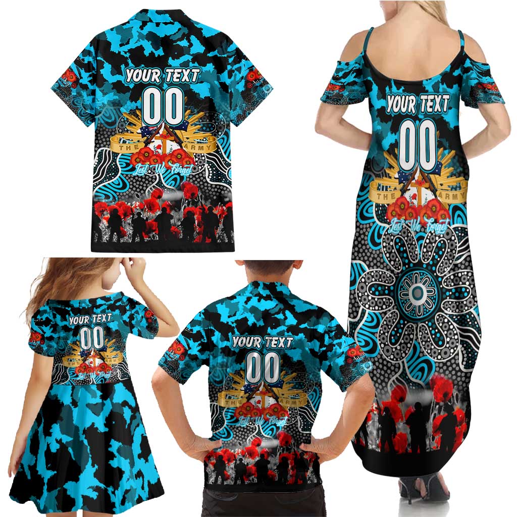 Personalized Sharks ANZAC Day Family Matching Summer Maxi Dress and Hawaiian Shirt Australian Army - Lest We Forget