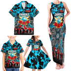 Personalized Sharks ANZAC Day Family Matching Tank Maxi Dress and Hawaiian Shirt Australian Army - Lest We Forget