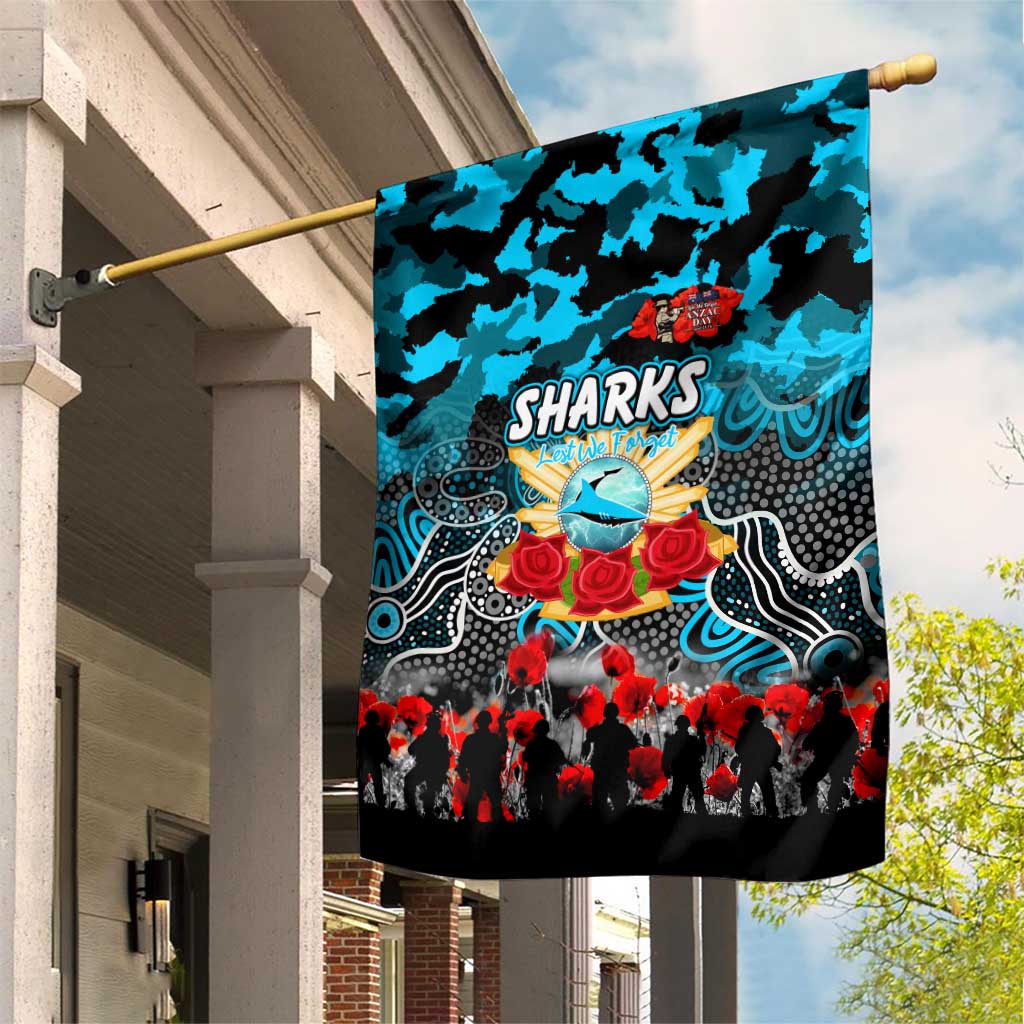 Sharks ANZAC Day Garden Flag Australian Army - Lest We Forget