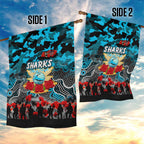 Sharks ANZAC Day Garden Flag Australian Army - Lest We Forget