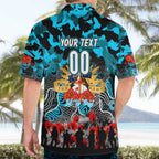 Personalized Sharks ANZAC Day Hawaiian Shirt Australian Army - Lest We Forget