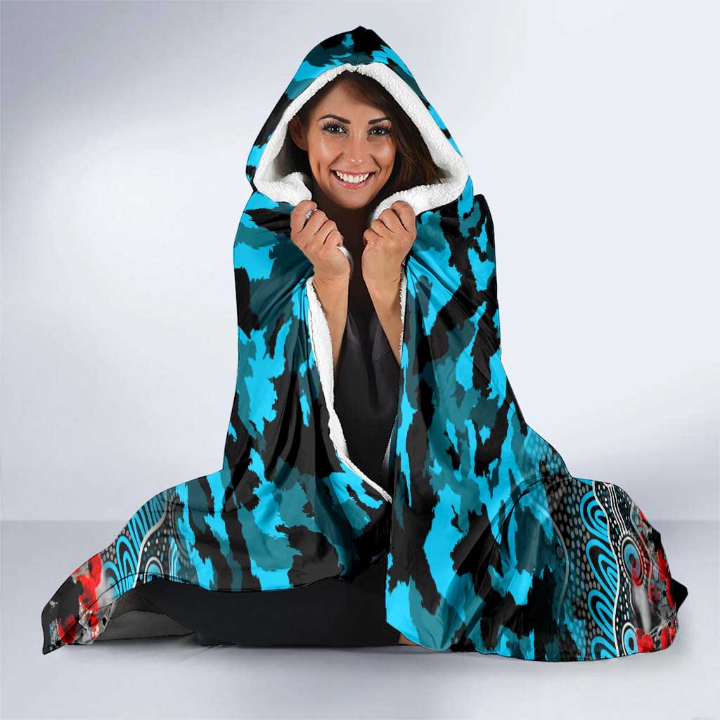 Sharks ANZAC Day Hooded Blanket Australian Army - Lest We Forget