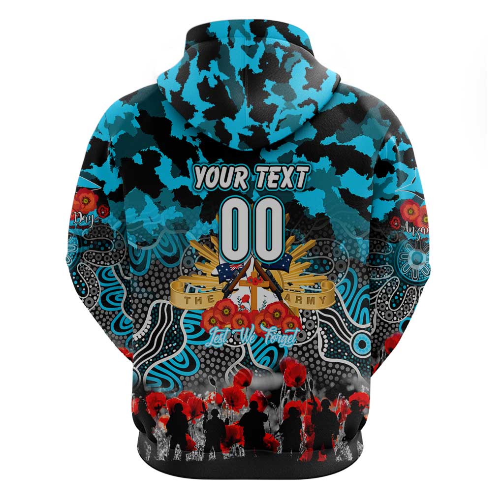 Personalized Sharks ANZAC Day Hoodie Australian Army - Lest We Forget