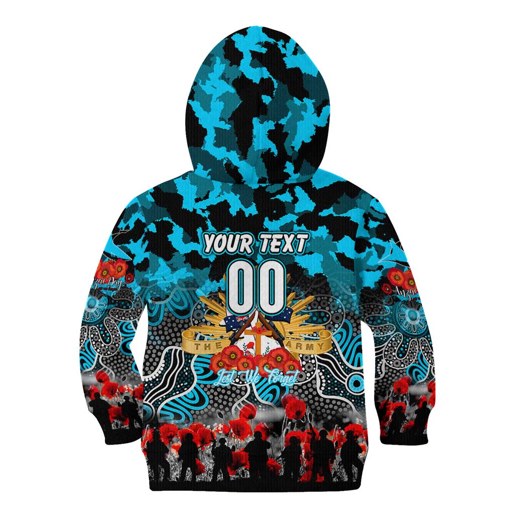 Personalized Sharks ANZAC Day Kid Hoodie Australian Army - Lest We Forget