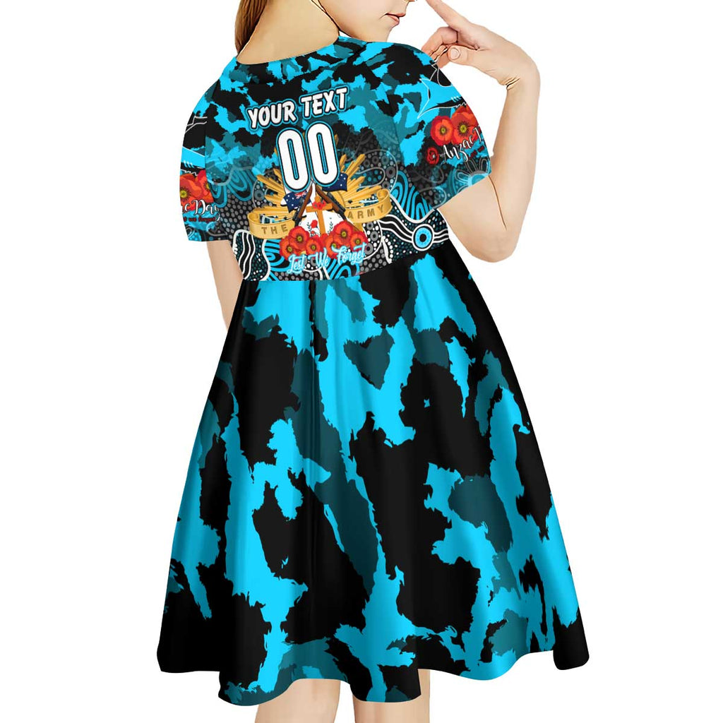 Personalized Sharks ANZAC Day Kid Short Sleeve Dress Australian Army - Lest We Forget