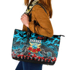 Sharks ANZAC Day Leather Tote Bag Australian Army - Lest We Forget