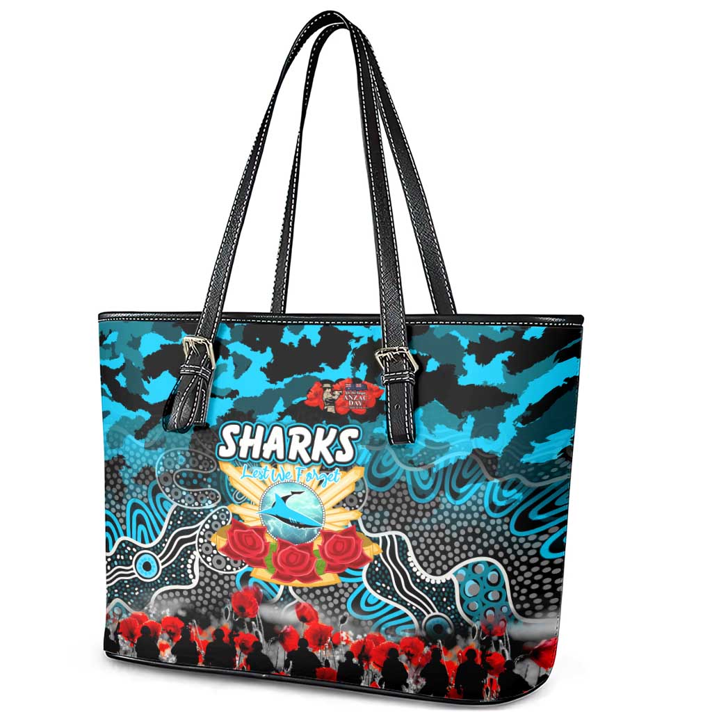 Sharks ANZAC Day Leather Tote Bag Australian Army - Lest We Forget