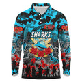 Personalized Sharks ANZAC Day Long Sleeve Polo Shirt Australian Army - Lest We Forget
